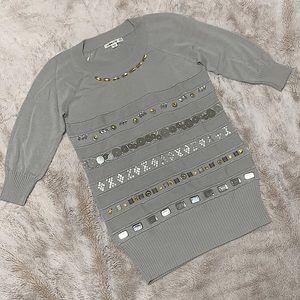 NWOT sequined gray sweater